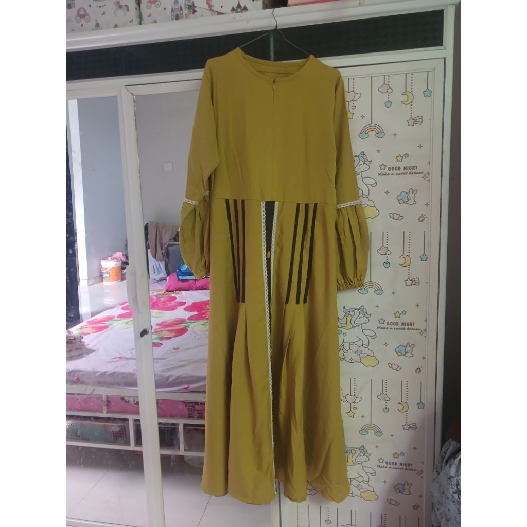 preloved gamis warna like lemon