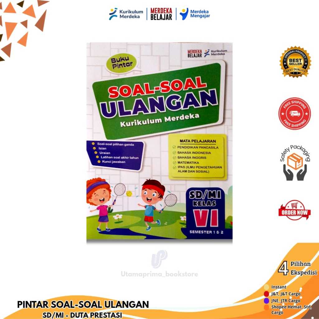 BUKU PINTAR SOAL-SOAL ULANGAN KELAS 6 KURIKULUM MERDEKA SD/MI (PENERBIT: DUTA PRESTASI)