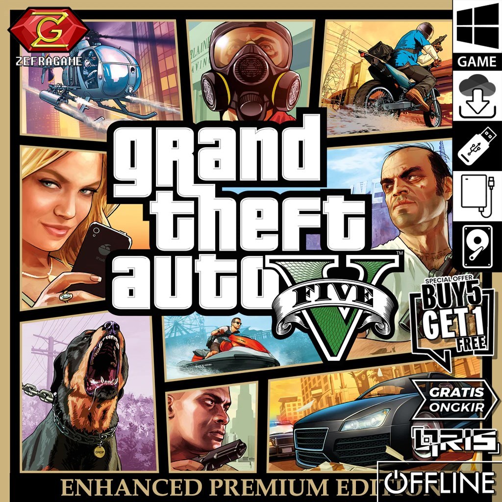 GTA 5 Enhanced Premium Edition GTA V Grand Theft Auto 5 Game PC Laptop Games