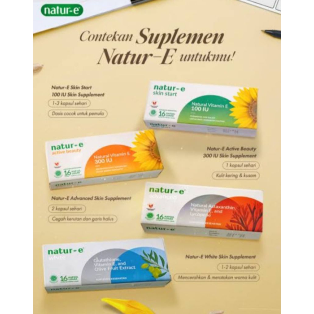 JELITA KOSMETIK~ NATUR-E Vitamin Soft Capsule Natur E White  100IU 300IU Advanced