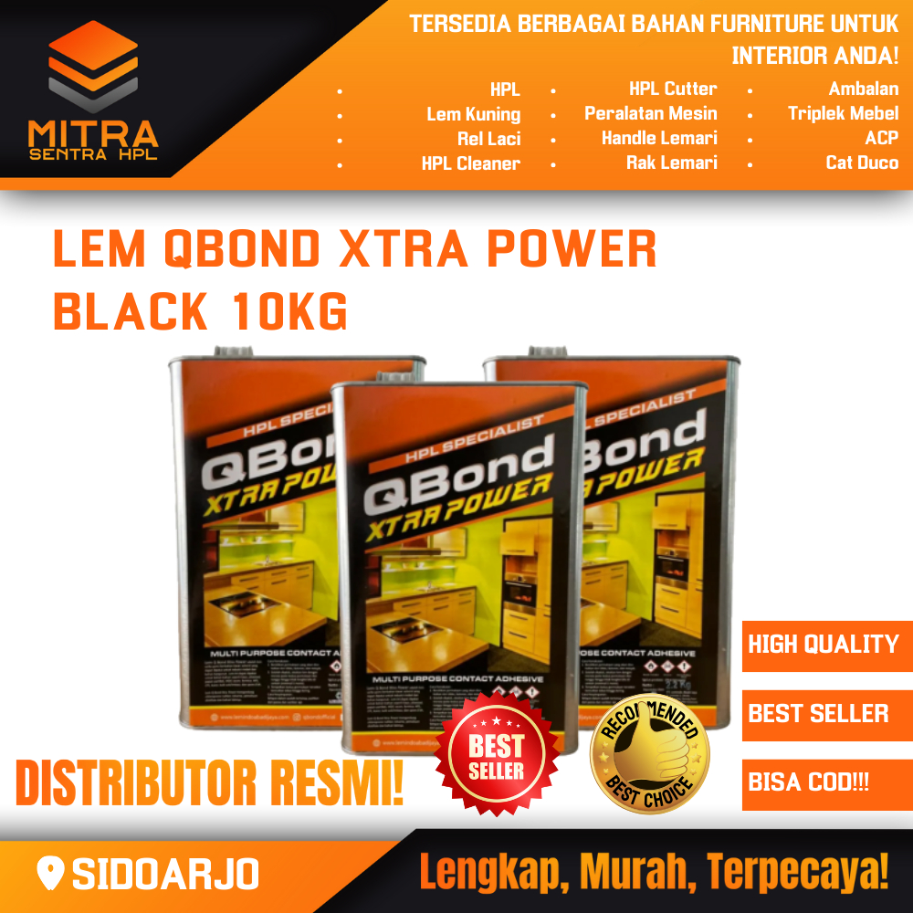 LEM QBOND Extra Power – Lem Kuning Serbaguna untuk HPL, Multiplek & Kayu