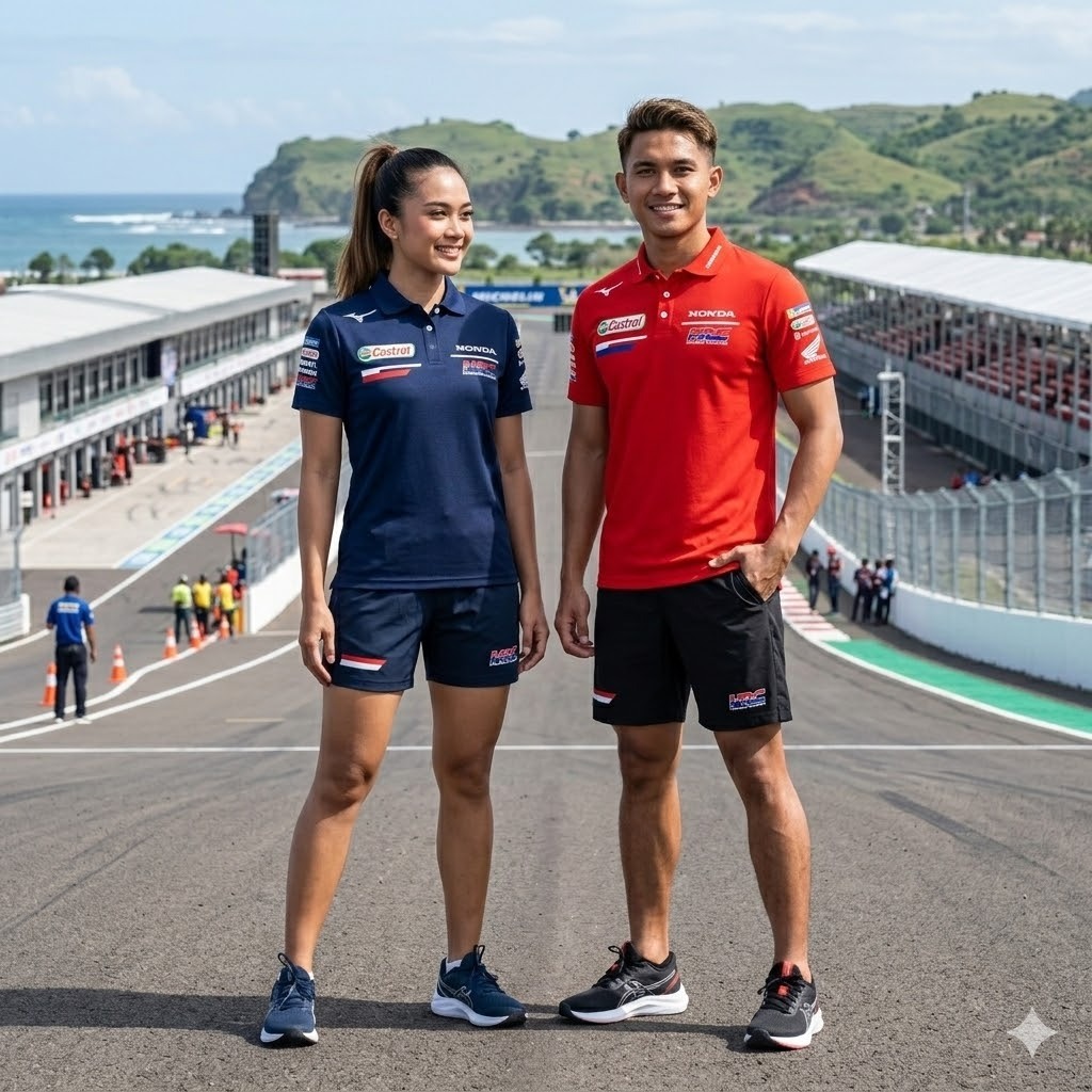 Polo Shirt Honda HRC Castrol Racing Team - Kaos Polo Balap Premium - Kaos Polo Racing Honda HRC Cast