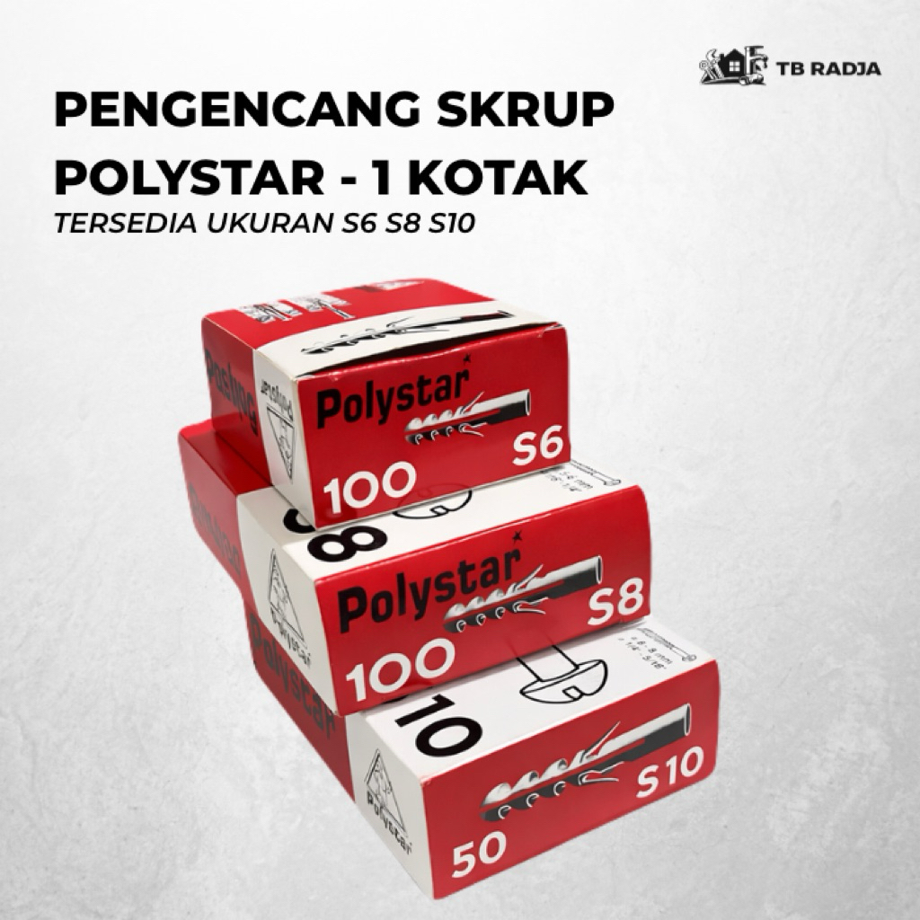 POLYSTAR Dowel Tembok S6 S8 S10 Fisher Pengencang Skrup