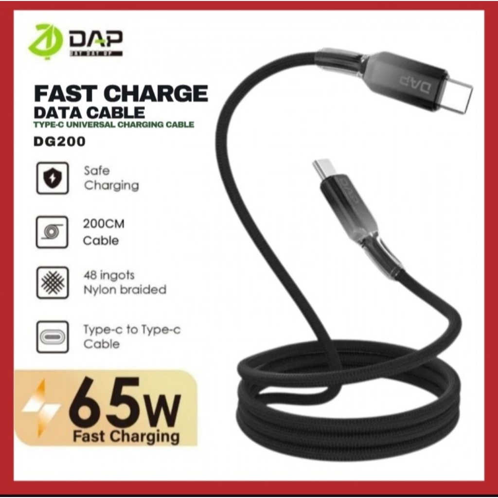 DAP DG200 Data cable PD65W TYPE C Cable Data Fast Charging, Gradien Cable...
