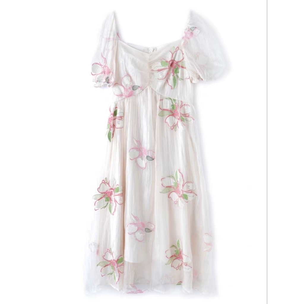 Dress Wanita Korean Style Floral LONG  Dress Elegant
