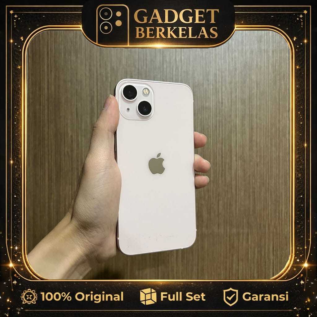 IPHONE 13 256GB PINK MULUS LIKE NEW 99% - "MINUS FACE ID" - FULLSET, ALL OPERATOR, ORIGINAL APPLE 10