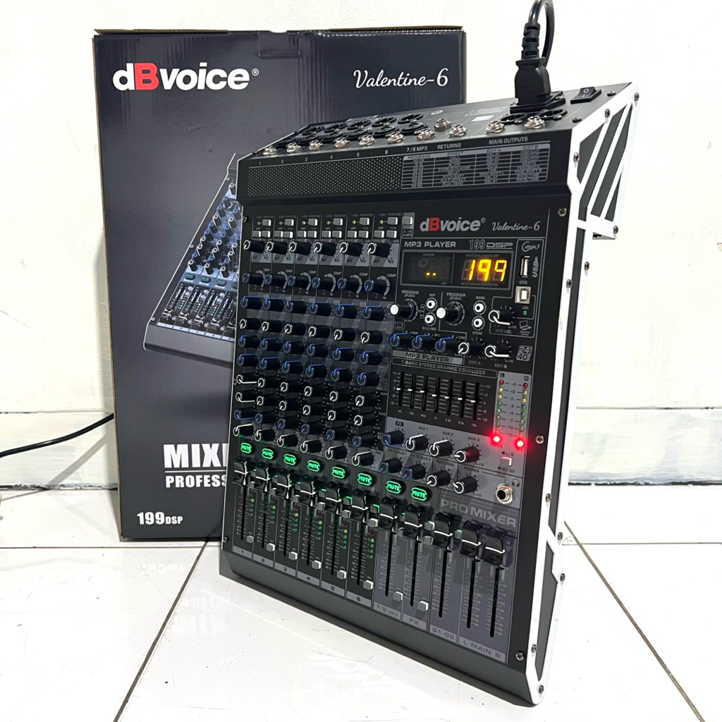 Mixer dBVoice Valentine 6 Original 6 Channel With Bluetooth - Compressor