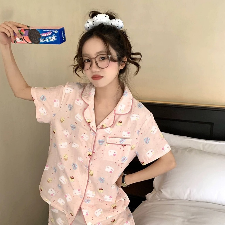 Baju Tidur Wanita Piyama Wanita Piyama Lucu Piyama Korean Style Soft Cotton Import Katun Halus Piyam