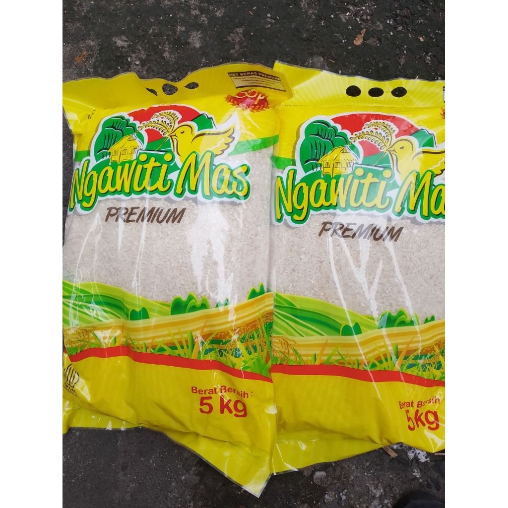 Beras Premium Ngawiti 5 kg - Pulen, Putih, Aroma Wangi