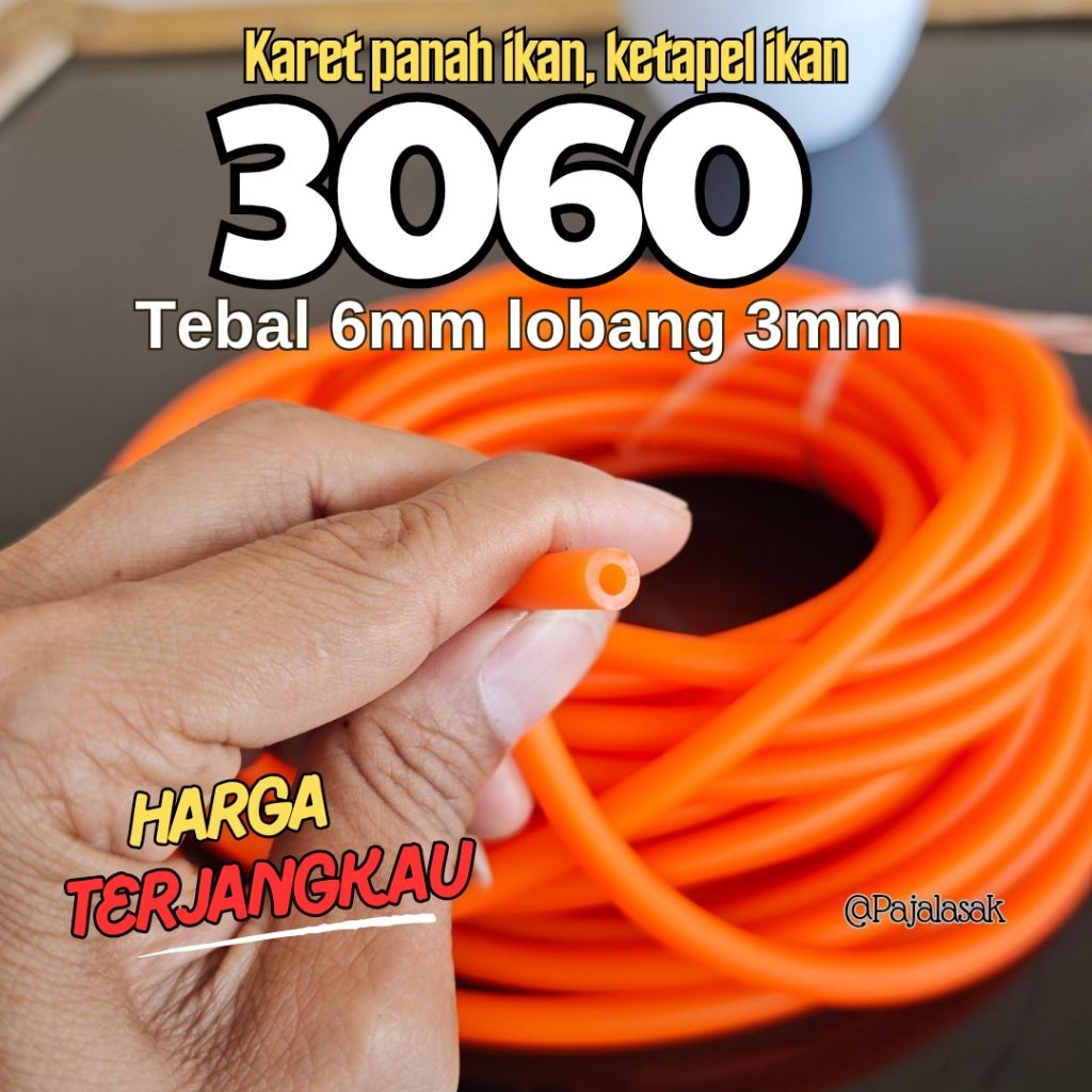 Karet ketapel 6mm 3060 Oren stabilo premium murah meriah