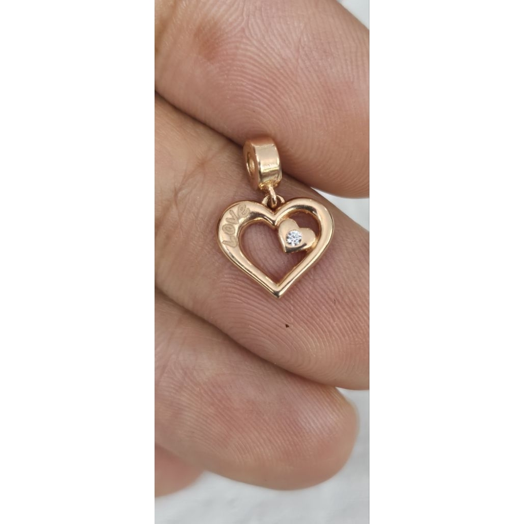 liontin buat gelang tali 2 mm variasi love mata ad variasi emas 75% 750 75 % 17k