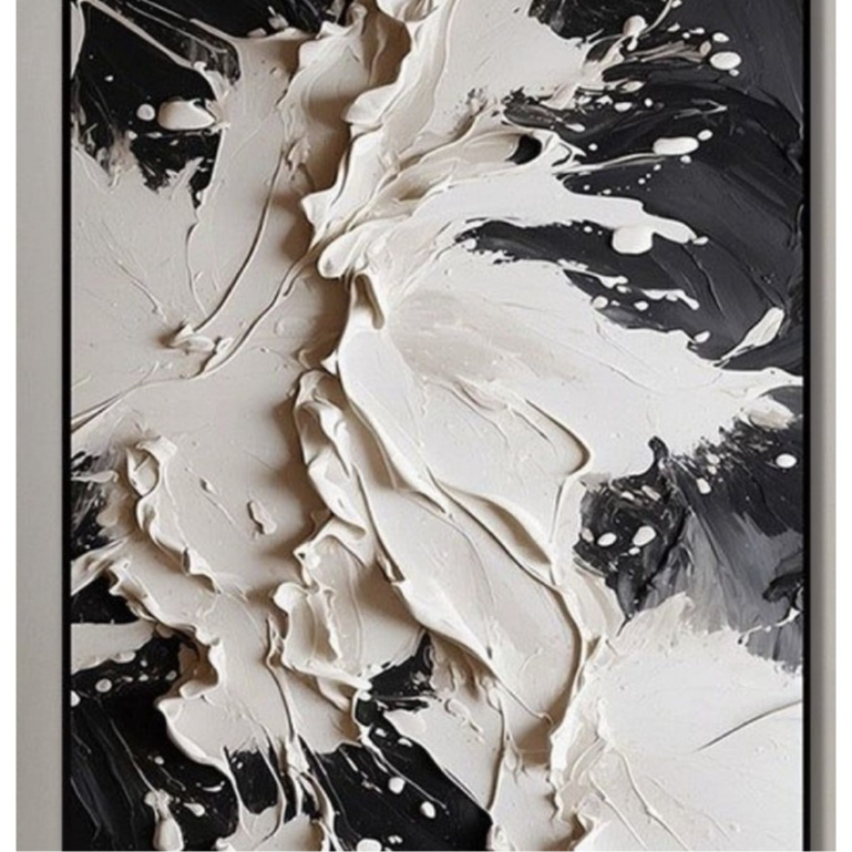 Lukisan Abstrak Hitam Putih Tekstur 3D lukisan abstrak hitam putih, lukisan abstrak tekstur 3D, obje