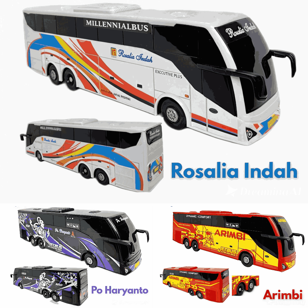 Miniatur Bus Tronton UHD modifikasi RkC Motif ARIMBI/PO HARYANTO/ROSALINA INDAH/SINAR JAYA asli orig
