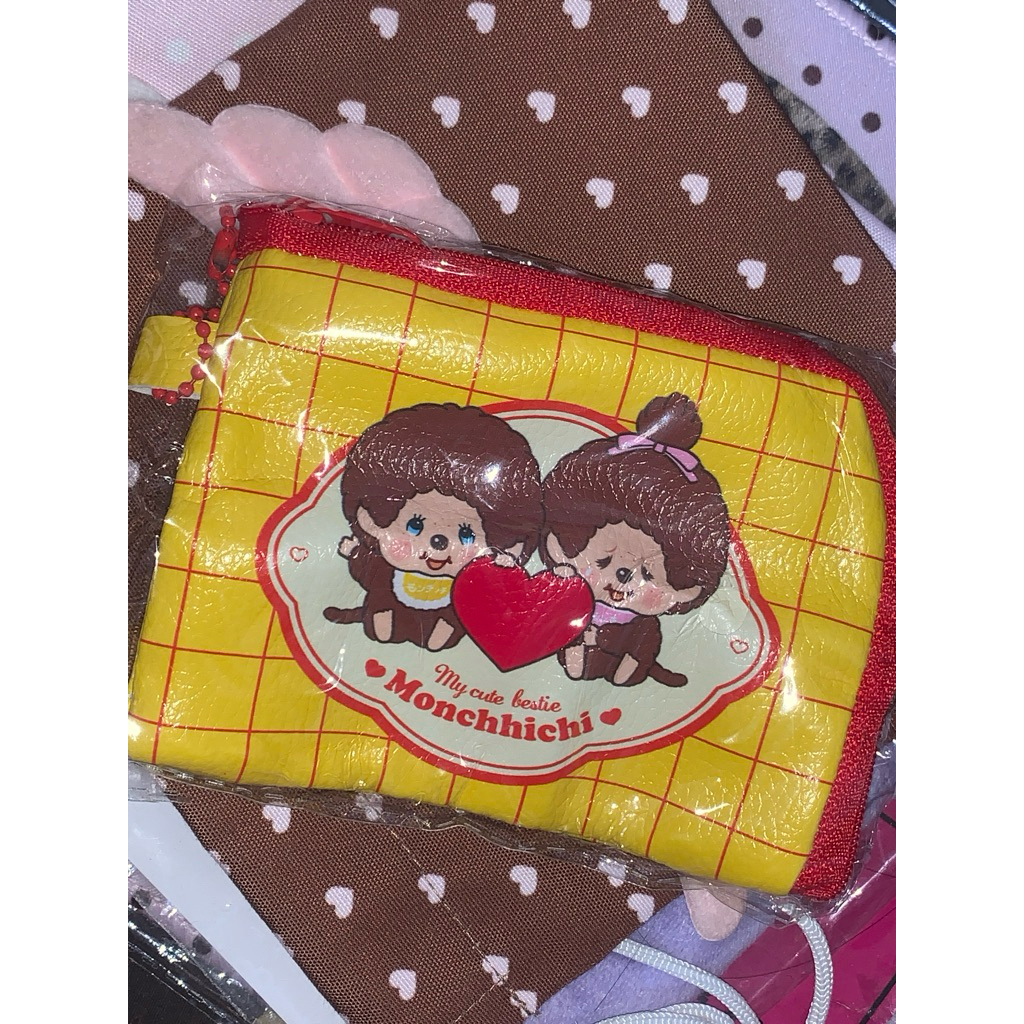 gacha monchhichi wallet keychain