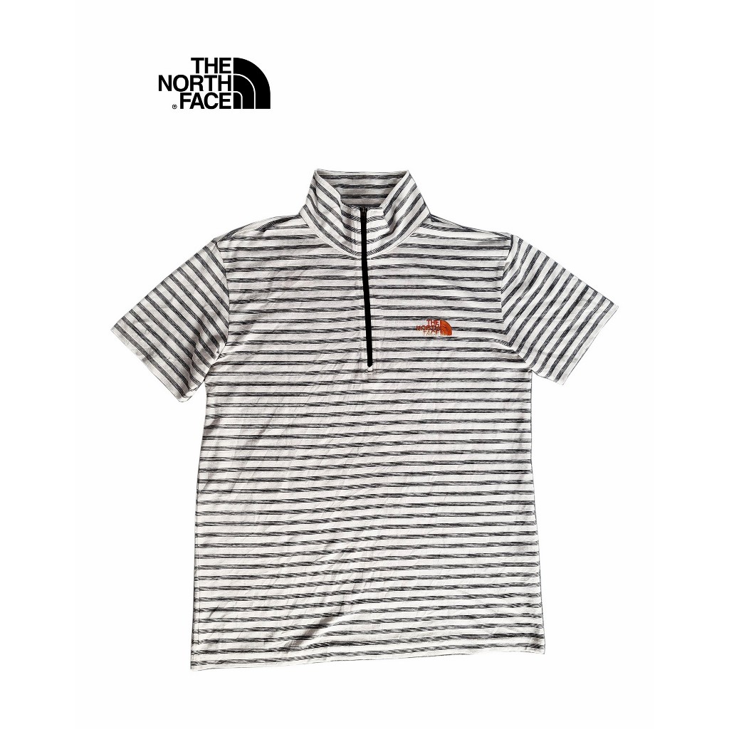 Kaos The North Face Original Pria | TNF Half Zip Stripe Tee | Outdoor Casual