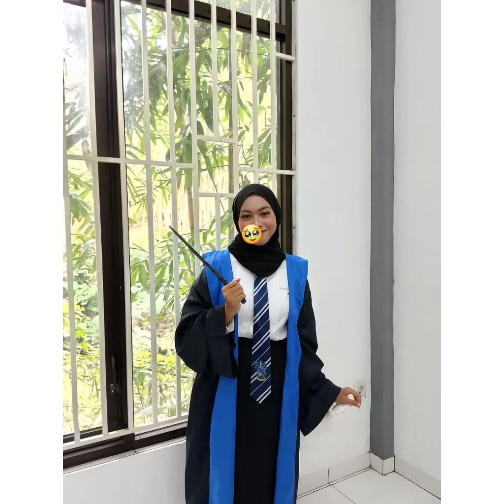 Paket Yearbook 4 item jubah plus dasi tongkat kacamata satu set 4 item kostum yearbook kostum Harry 