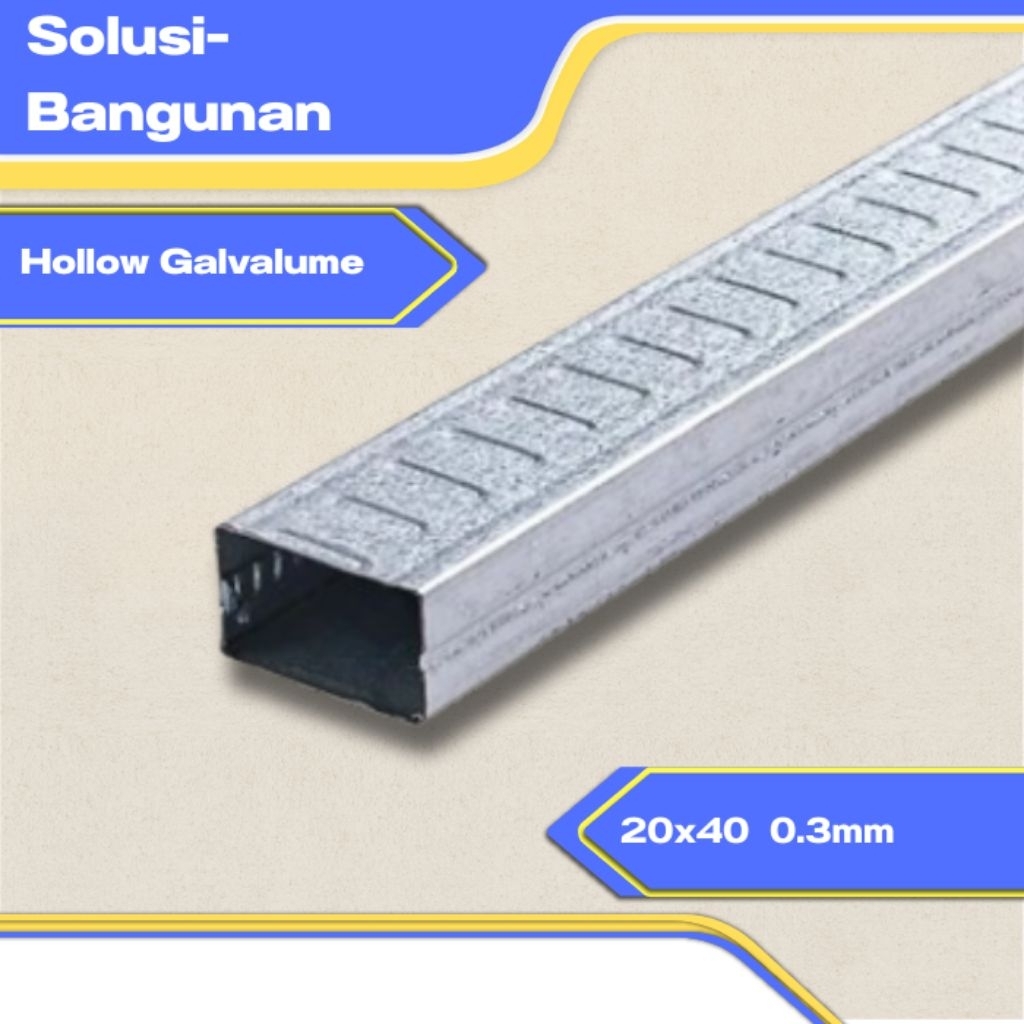 Hollow 2x4 galvalume 03mm/hollow galvalume/hollo/holo/hollow tipis/hollow murah/rangka plafon/rangka