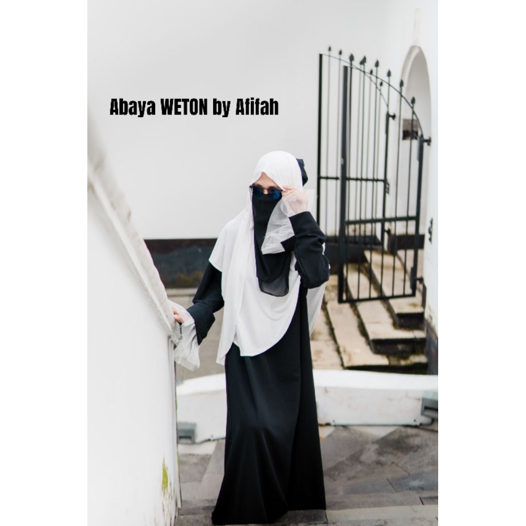Gamis Abaya Hitam WETON By Afifah Elegant Simple