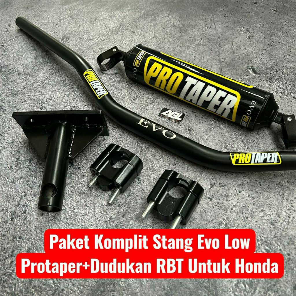 Paket Komplit Stang Evo Low Protaper Plus Dudukan RBT Dan Raiser Cnc Untuk Honda Dan Suzuki