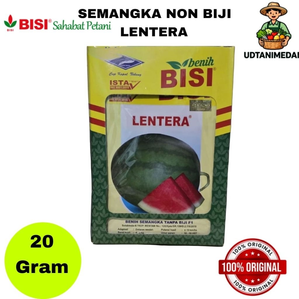 1 Kotak / 6 Bungkus Benih Semangka Non Biji Lentera isi 20 Gram