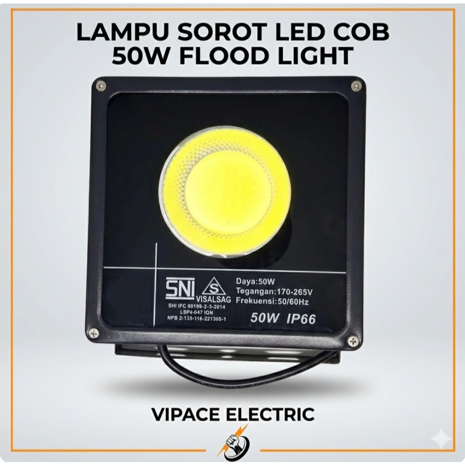 Lampu Sorot LED 50 Watt COB - Flood Light Outdoor Tahan Air IP66
