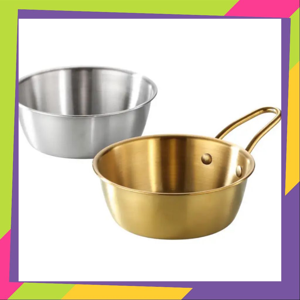 Korean Serving Bowl Stainless Steel 304 Cup | Mangkok Gagang Saji Sayur Kuah Nasi