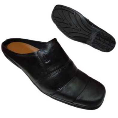 Sandal Pria Kulit Asli Bustong Slip-On Nyaman Dipakai Seharian / Sepatu Sandal Slop Awet Elegan Anti