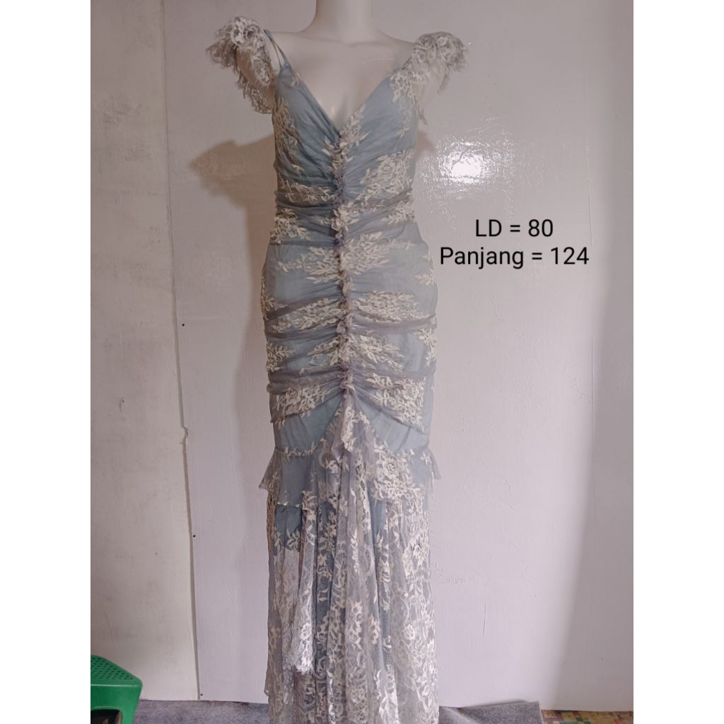 Gaun Brukat Ice Blue