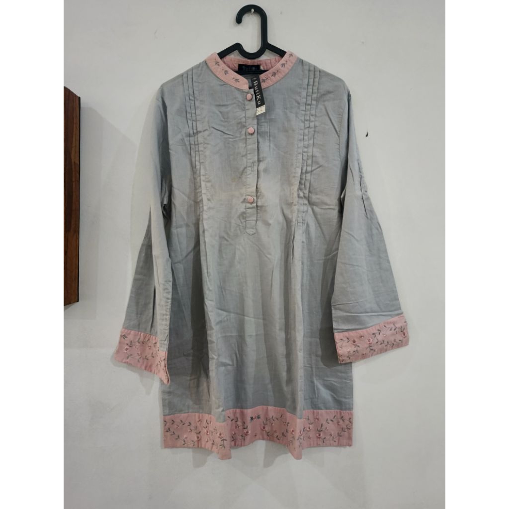 baju blouse tunik katun wanita bordir pl preloved new ex display