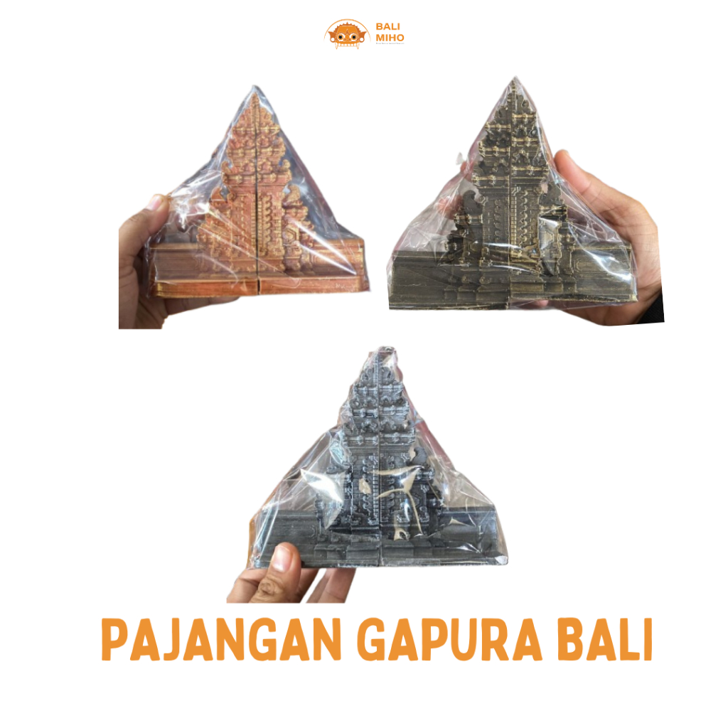 Pajangan Gapura Bali 18 cm Fiber - Patung Gapura Resin - Pajangan Pintu Bali - Pajagan Gerbang Bali 