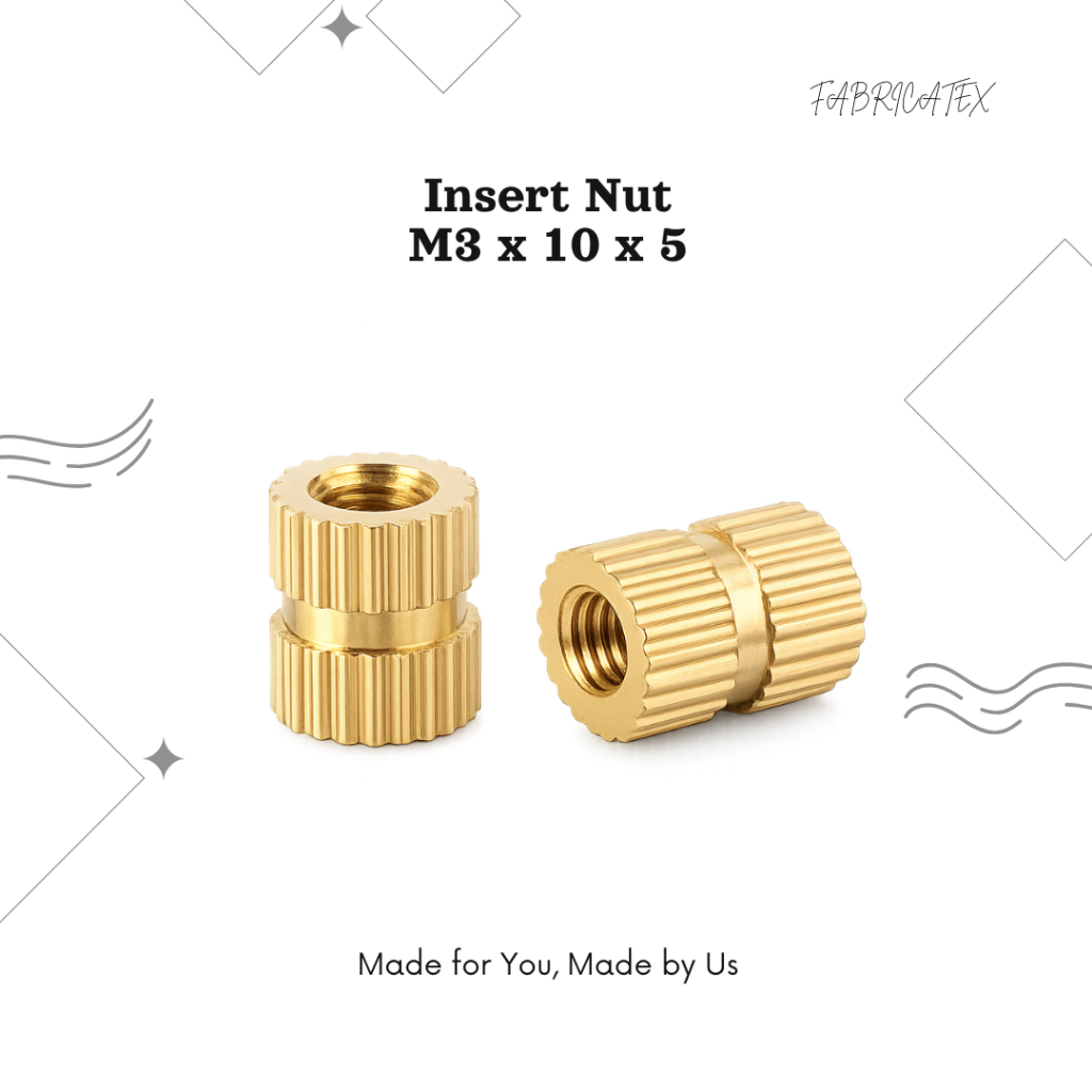 Mur Tanam Kuningan M3 x 10 x 5 Brass Insert Nut Knurled Threaded | 1pcs