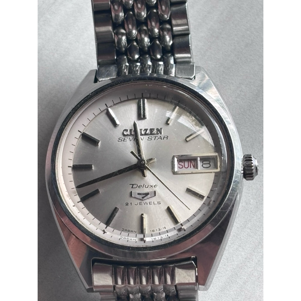 Jam Tangan Vintage pria CITIZEN SEVEN STAR DELUXE 21 Jewels Automatic Japan Made kondisi bagus norma
