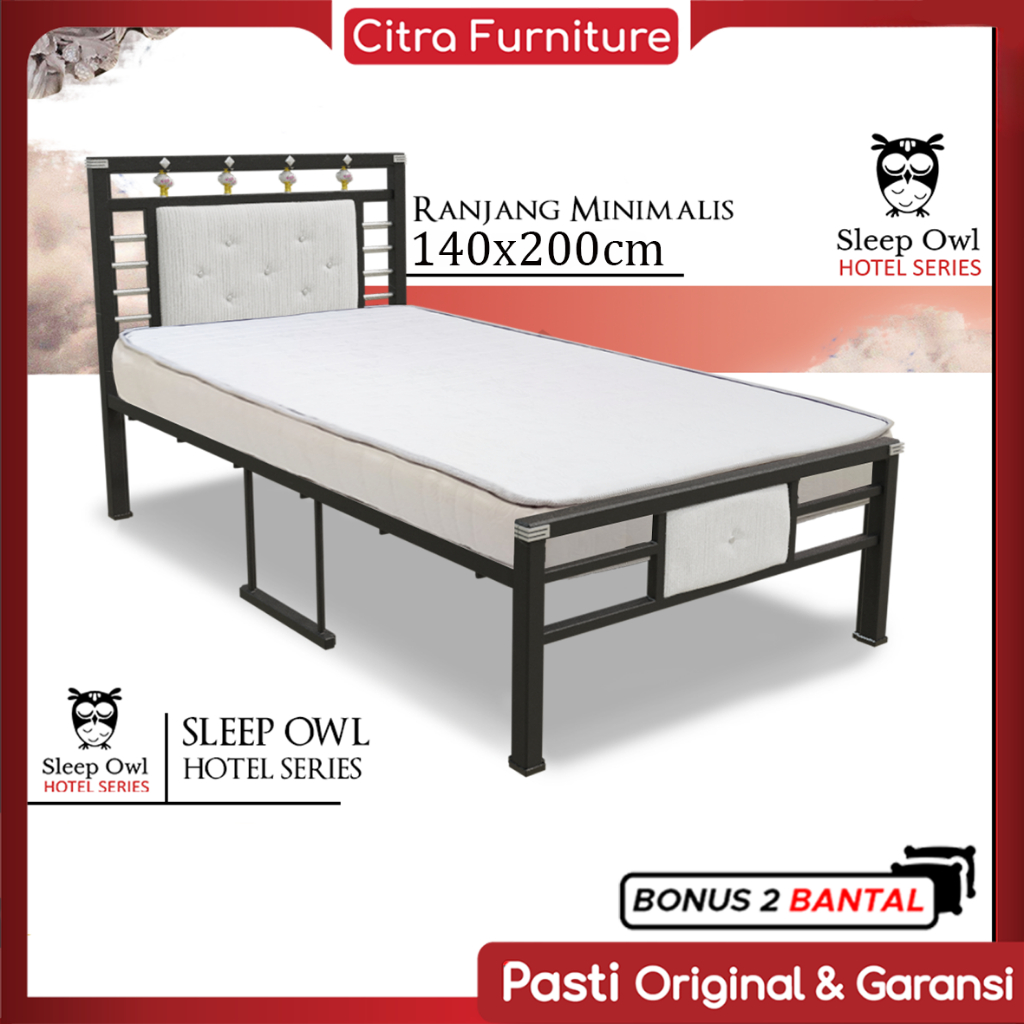 Citra Furniture SHUMO ® Ranjang Besi Minimalis|Divan Rangka Tempat Tidur Springbed Kasur140X200 CTR3