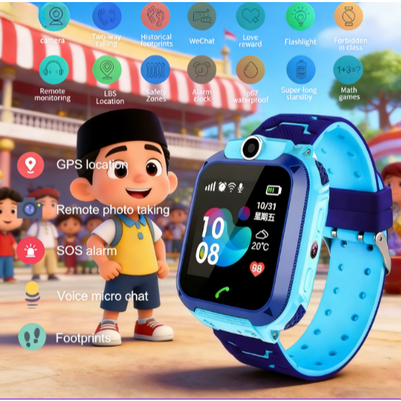 Jam Tangan Pintar Anak Anti Air - Lindungi Si Kecil Dimana Saja!Anti Air Jam Tangan Anak Smartwatch 