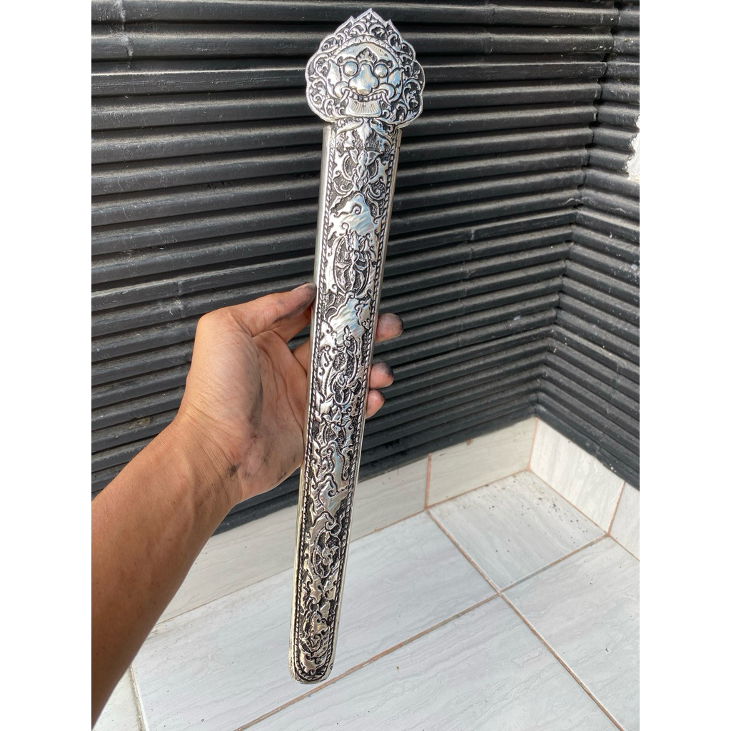 pendok topeng cirebon makoro lapis perak tebal 04mm