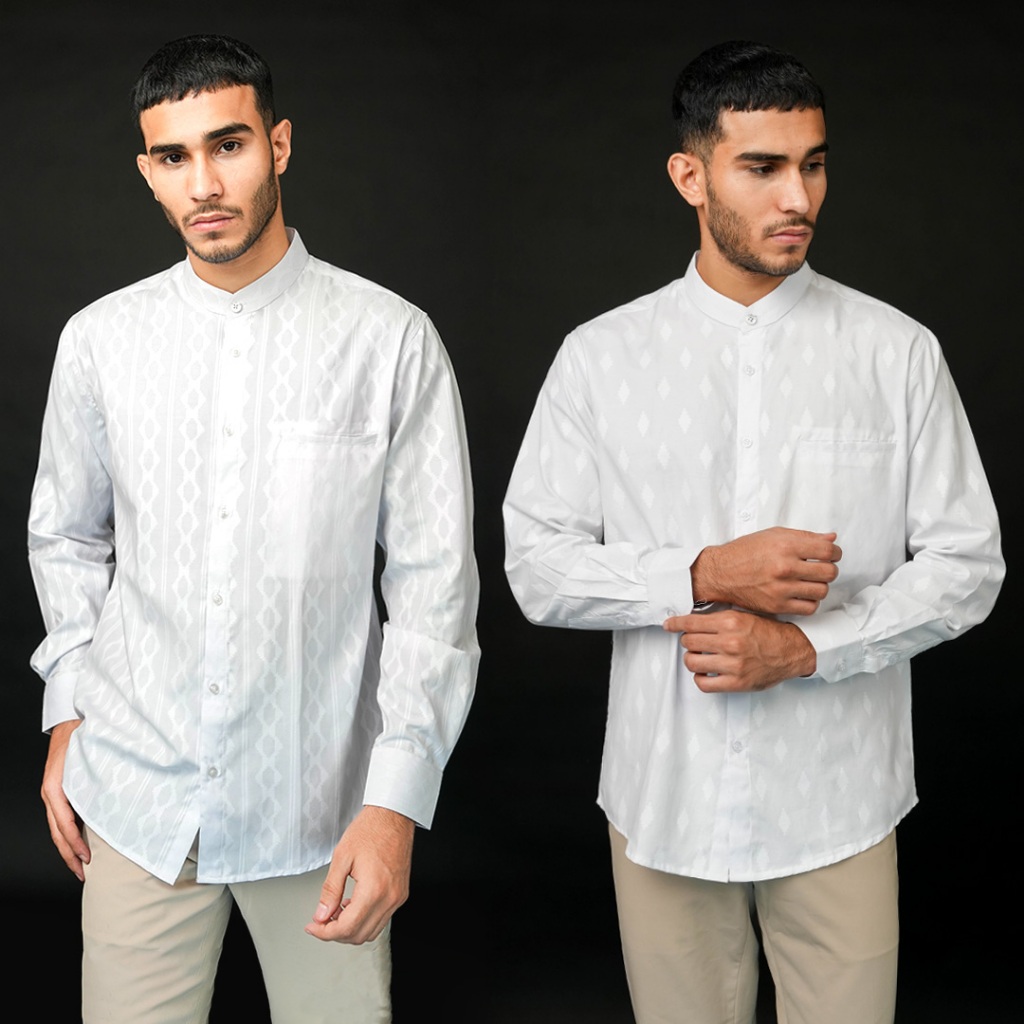Casella Baju Koko Pria Lengan Panjang | Koko Putih Nizar Edition