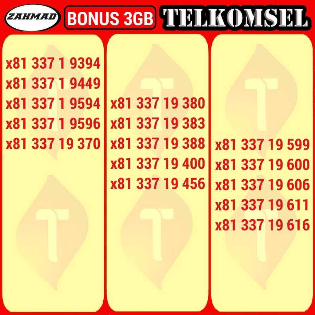 TSEL-B) NOCAN Telkomsel AABB ABAB ABBA kartu perdana nomor cantik simpati murah