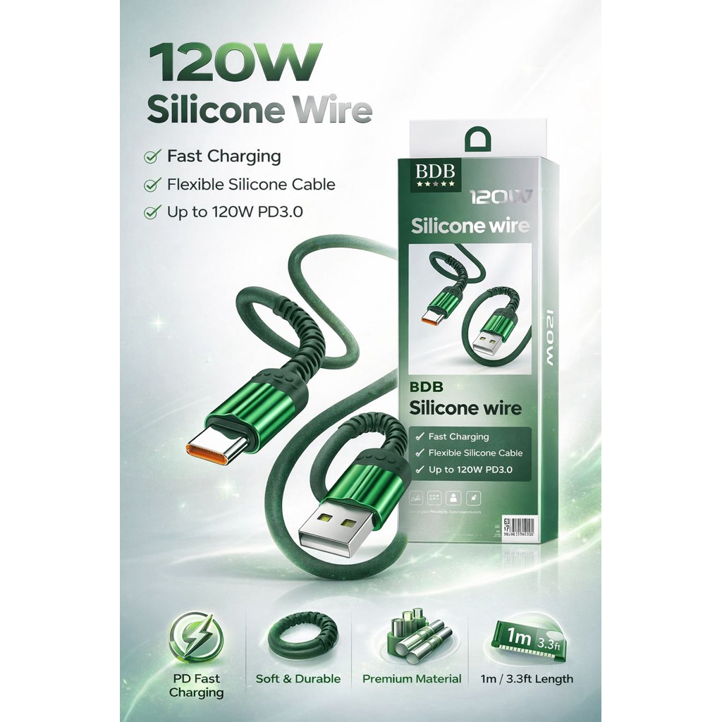 [SO-517] Kabel Data Silikon Wire GB02 120W Fast Charging