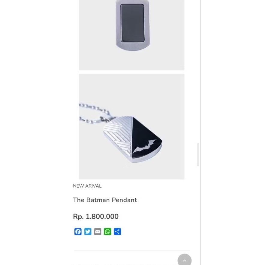 Kalung Kesehatan pendant Batman DC Original Gemanium MCI