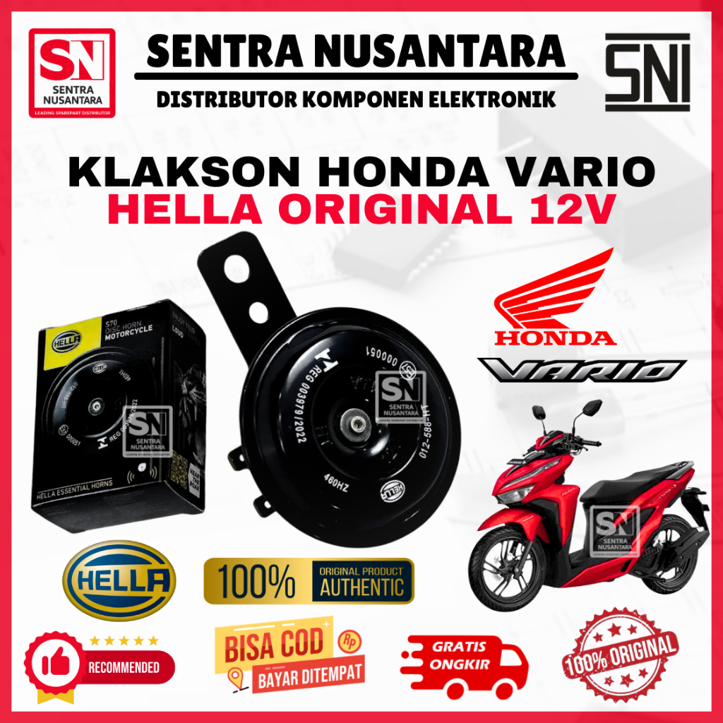 Klakson HONDA VARIO ORIGINAL MERK HELLA | Klakson Motor HONDA VARIO MEREK HELLA ASLI | Klakson VARIO