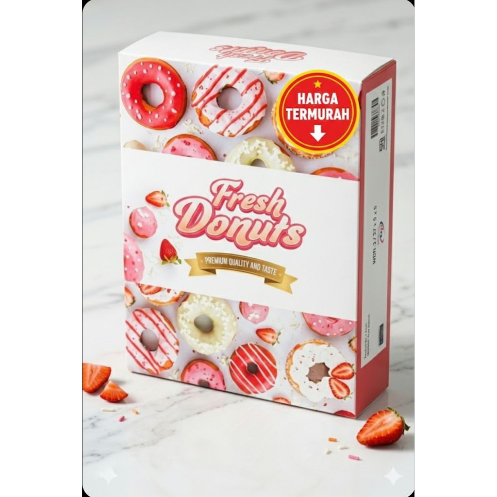 DUS DONAT PRESTIGE (27X18.5X5.5) ISI 6 DONAT BAHAN IVORY TEBAL