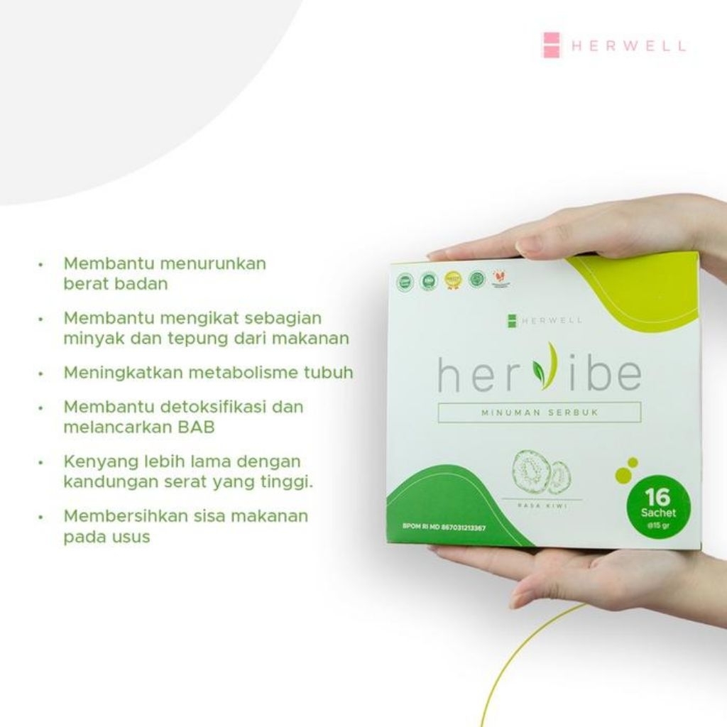 Herwell Hervibe Pelancar Pencernaan Tinggi Serat Sachet
