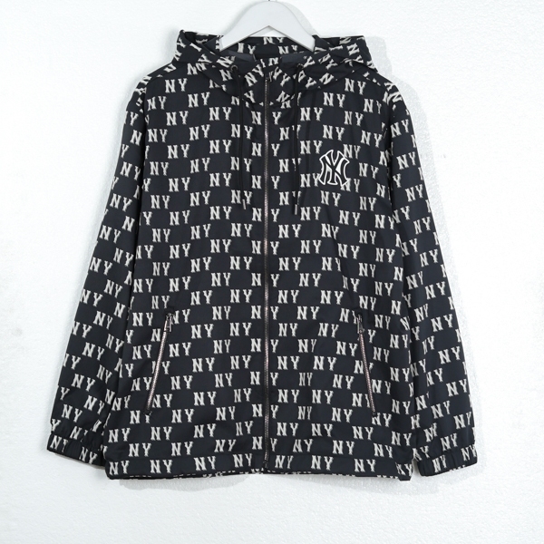 Jaket MLB NY MONOGRAM WHITE BLACK ZIP TRACK JACKET 100% ORIGINAL
