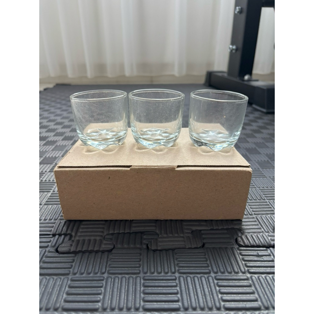 PG02 Set 6 Pcs Gelas Sloki Kaca Tebal Bening - Gelas Kopi Espresso Shot Glass Mini Mewah