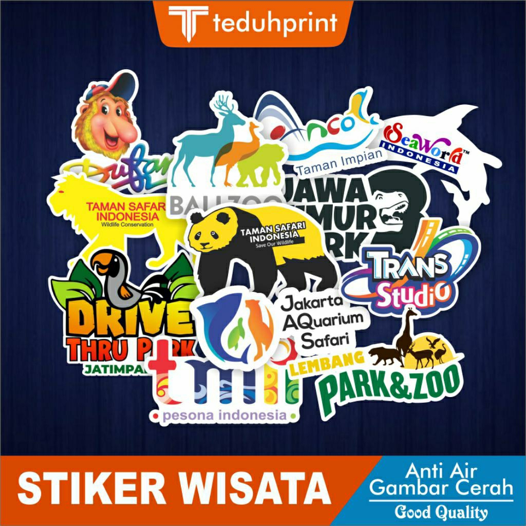 Sticker Stiker Taman Safari / Jakarta Aquarium TMII / Stiker Wisata / Tempat Wisata / Stiker Mobil L
