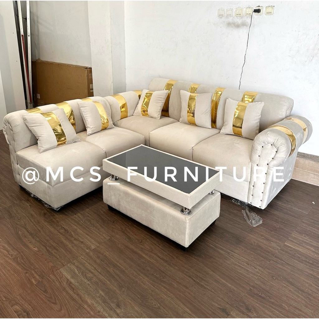Sofa L Seater Crown Chesterfiel Bisa Custom warna Mebel Furniture Semarang