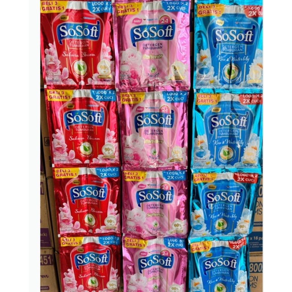 SO'SOFT detergent cair sachet