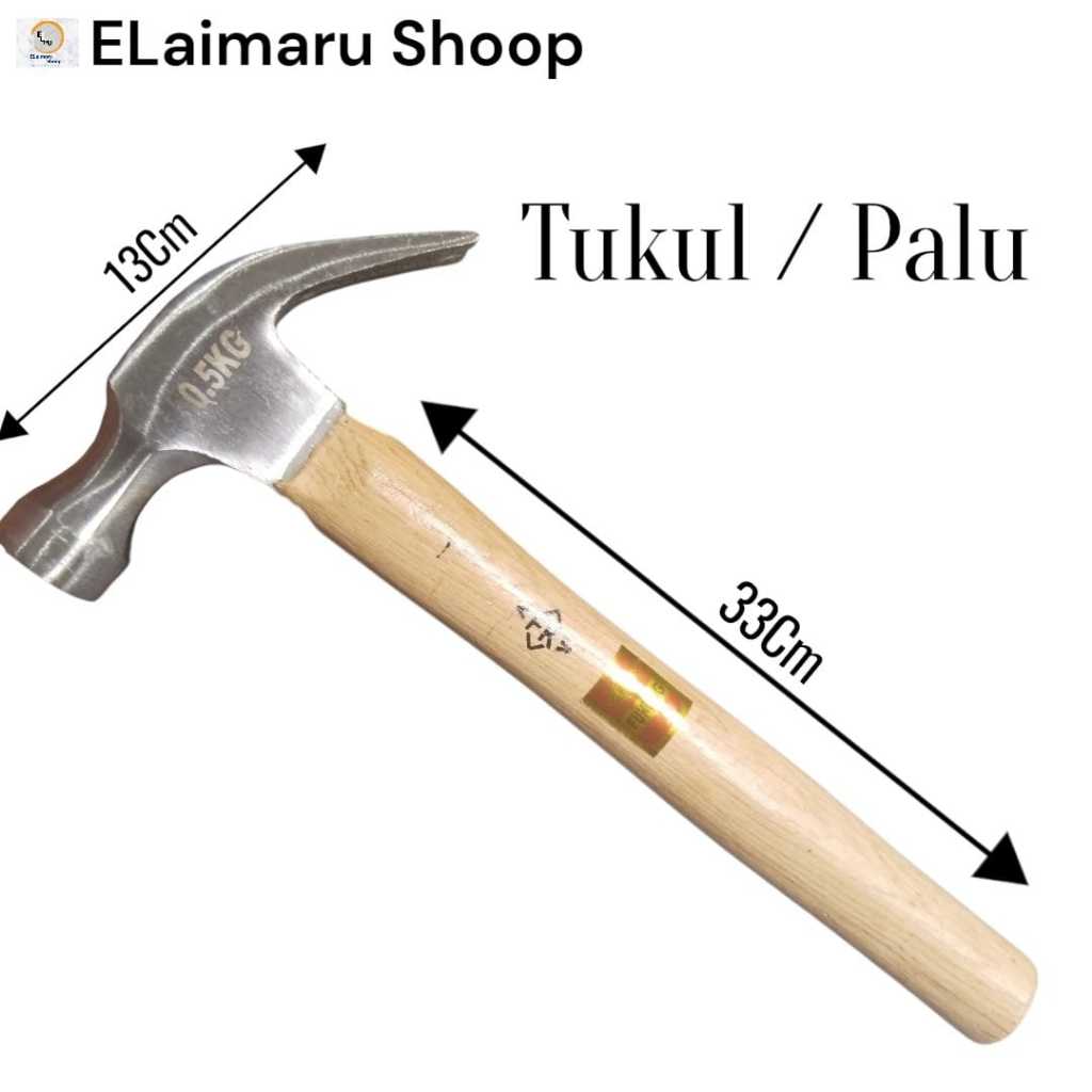 Palu Kambing Gagang Kayu FK (Nikel) 80z/16oz / Palu