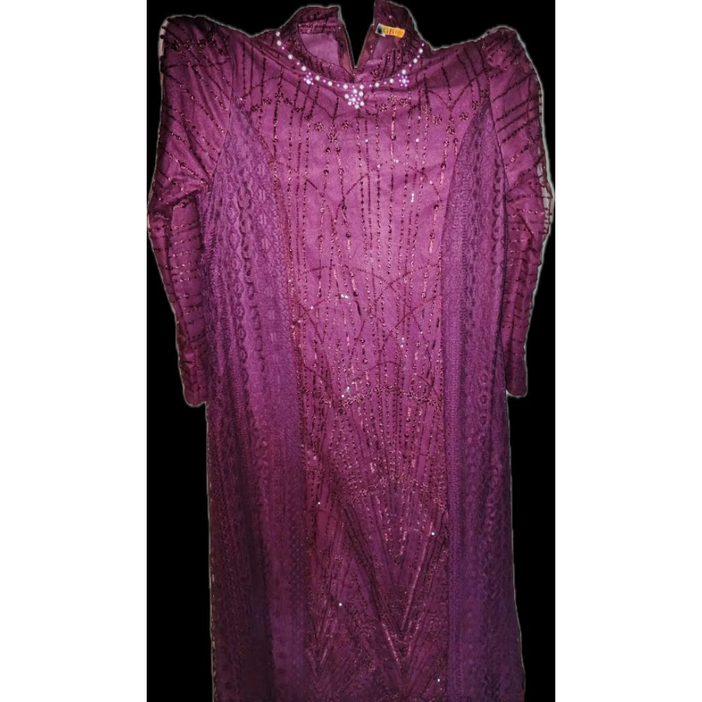 Gamis Wanita Muslimah Burgundy Size XL GB Fashion