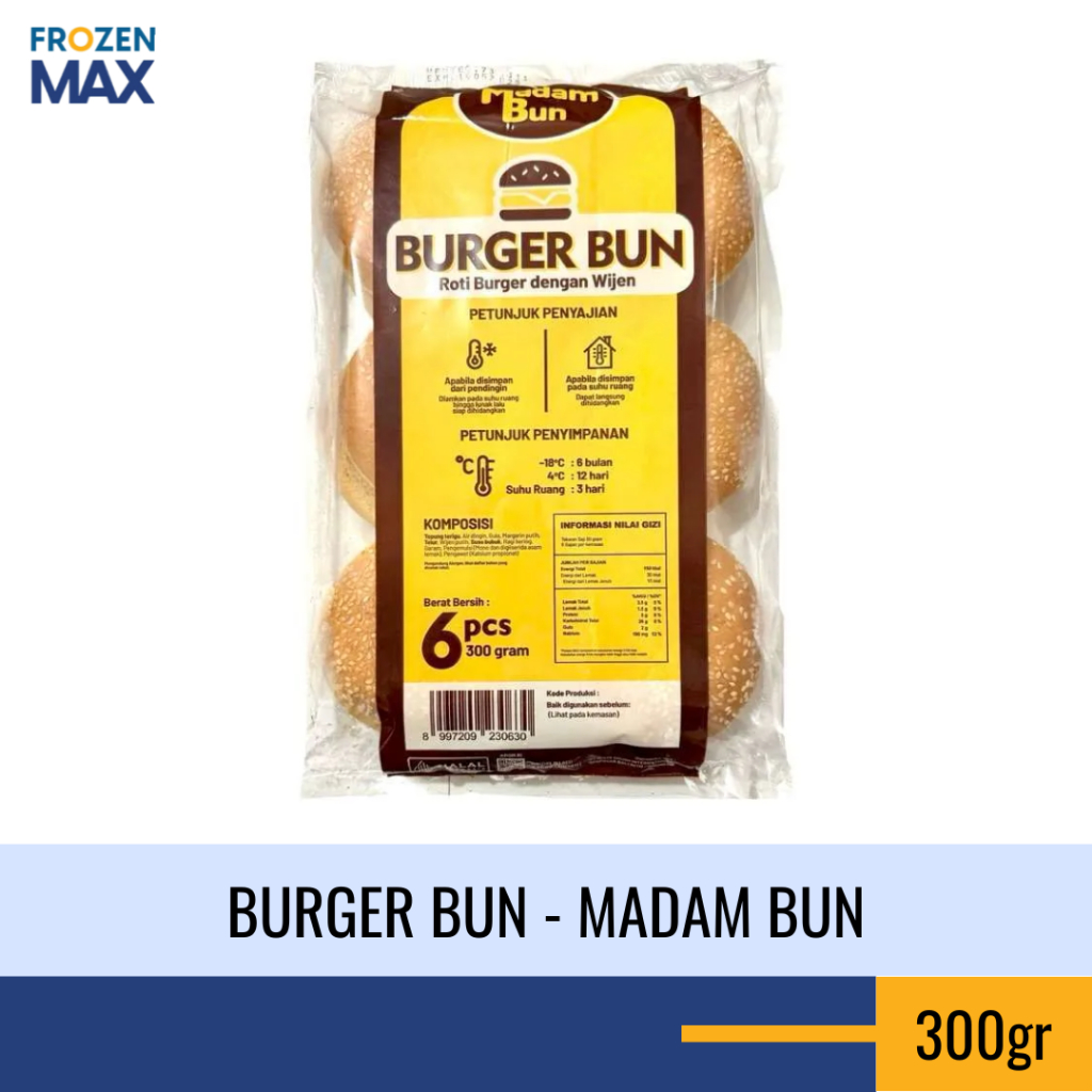 Roti Burger Wijen Madam Bun - Roti Bun